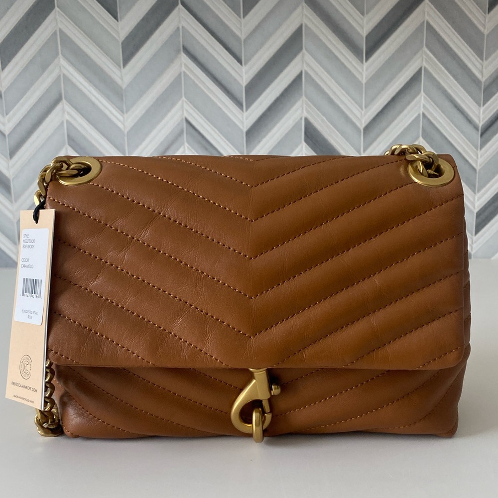 NWT Rebecca Minkoff, Edie Crossbody, quilted leather, Carmello color